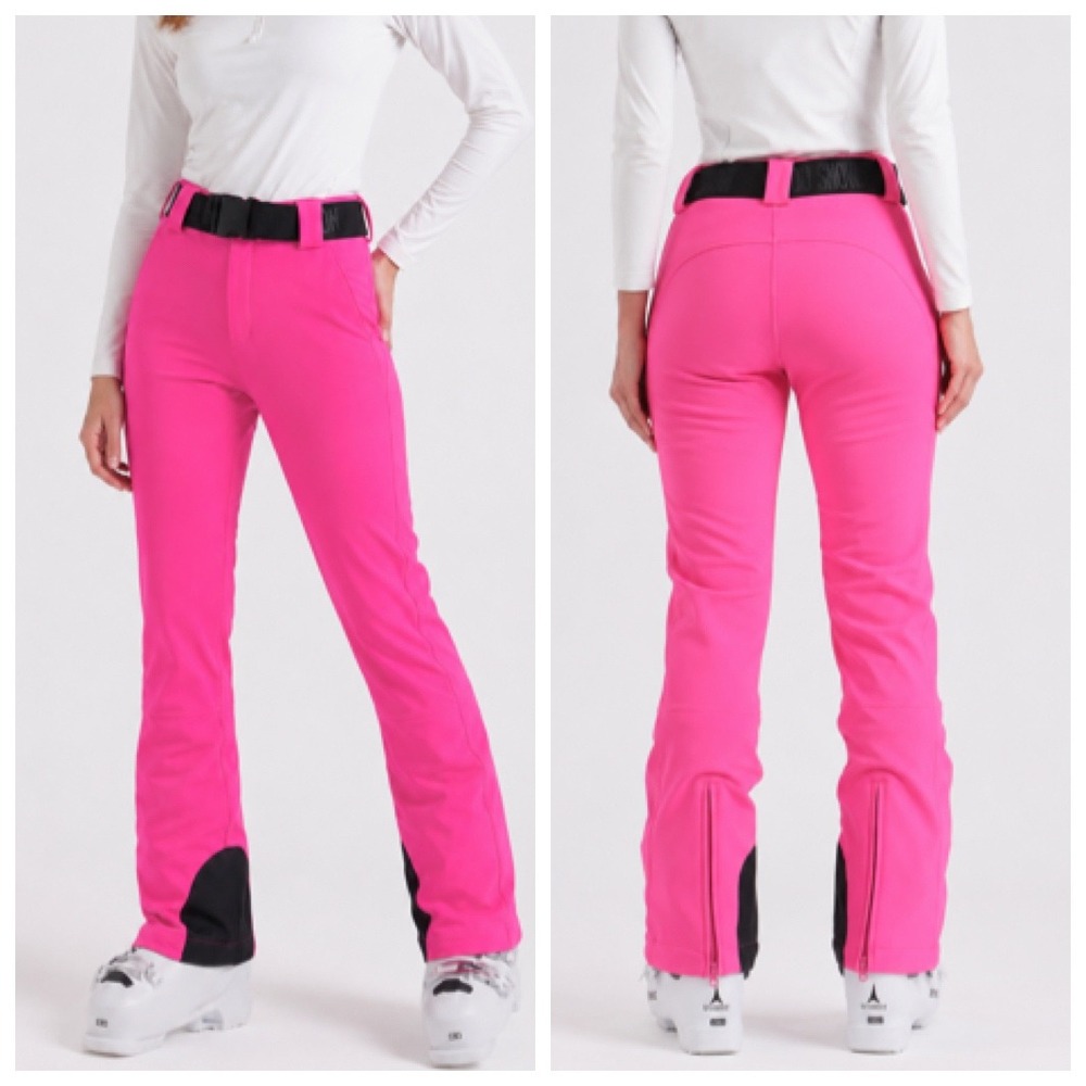 GSou Snow Slim Fit Ski Pants Women's Large‎ Pink Winter Sport Waterproof Skicore